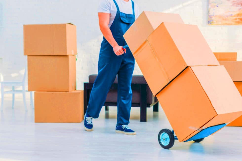 Long distance movers Edmonton loading furniture into moving truck for cross-province relocation